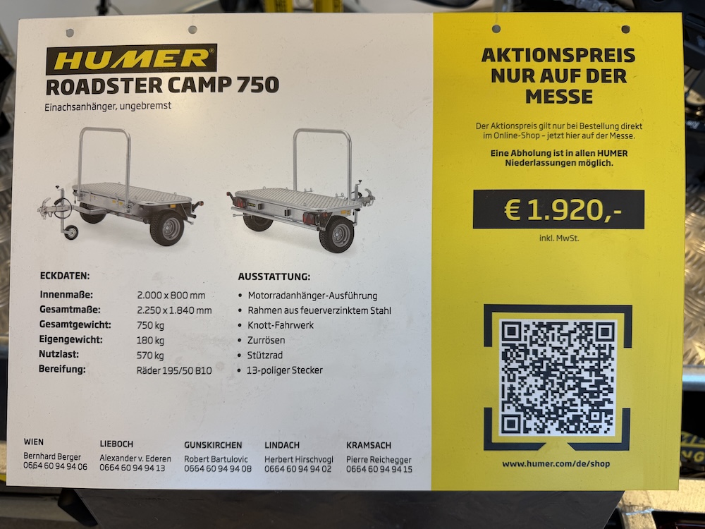 HUMER Motorradanhänger – Road Star Camper 750,