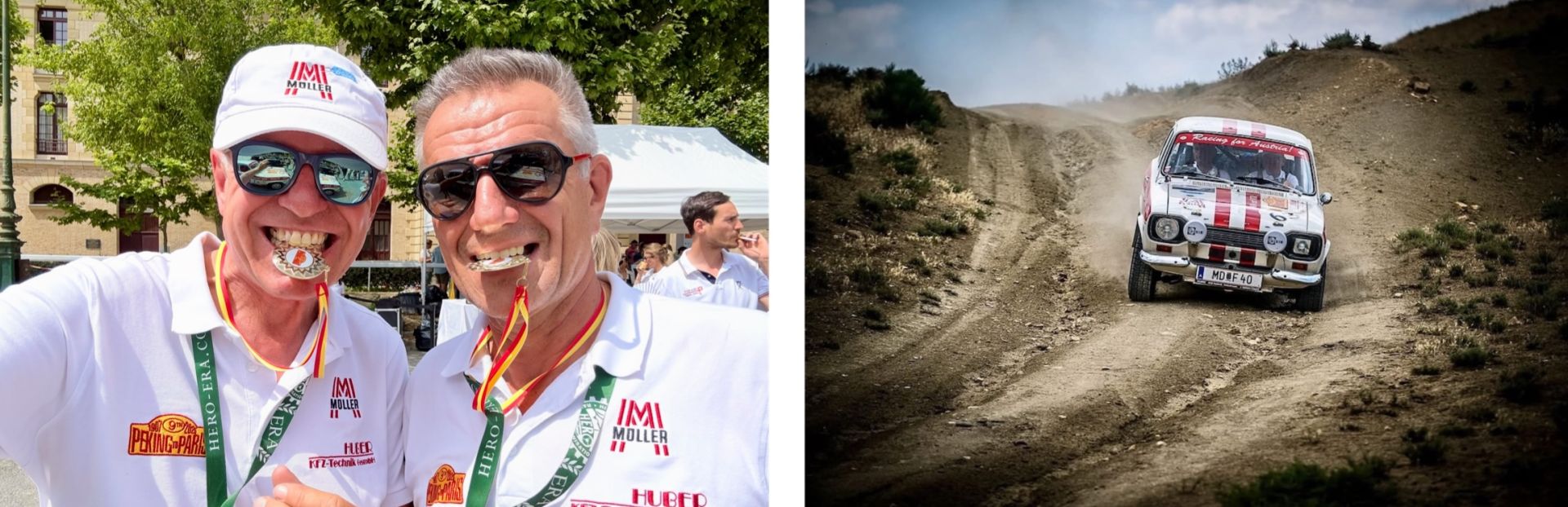 Fritz Müller: Unternehmer und Rallyefahrer mit Co-Piloten Robert Huber, zwischen Peking und Paris