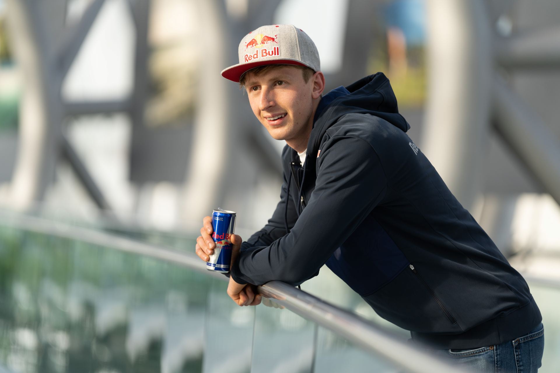 Michael Walkner mit Red Bull top motiviert unterwegs