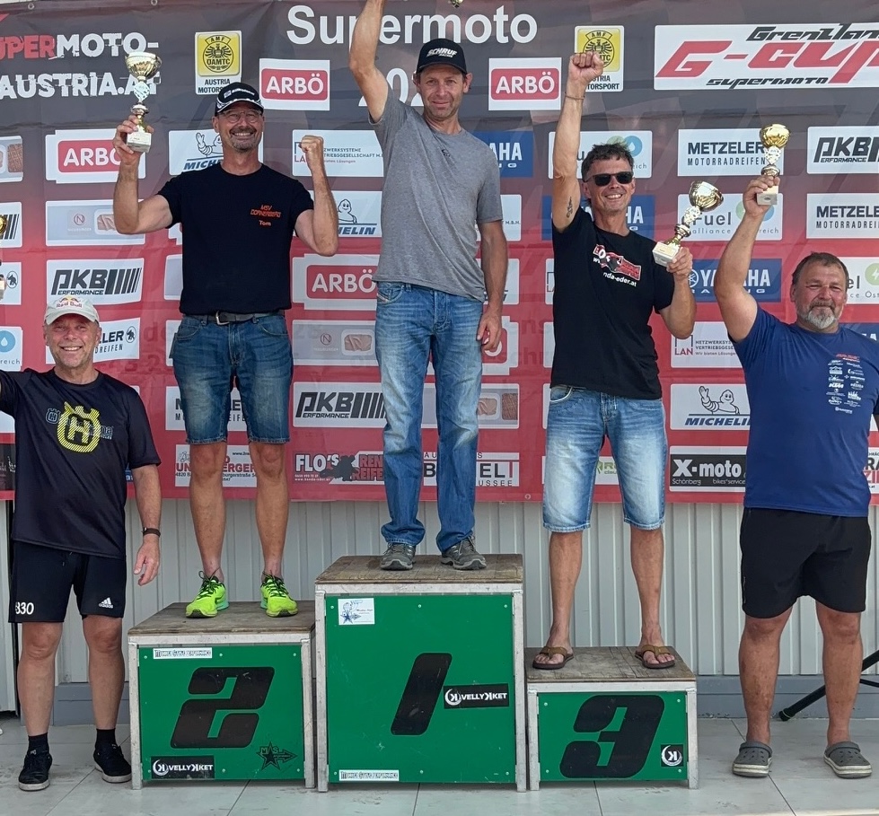 Hanson Schruf Sieg Supermoto ÖM Bad Fischau 2025