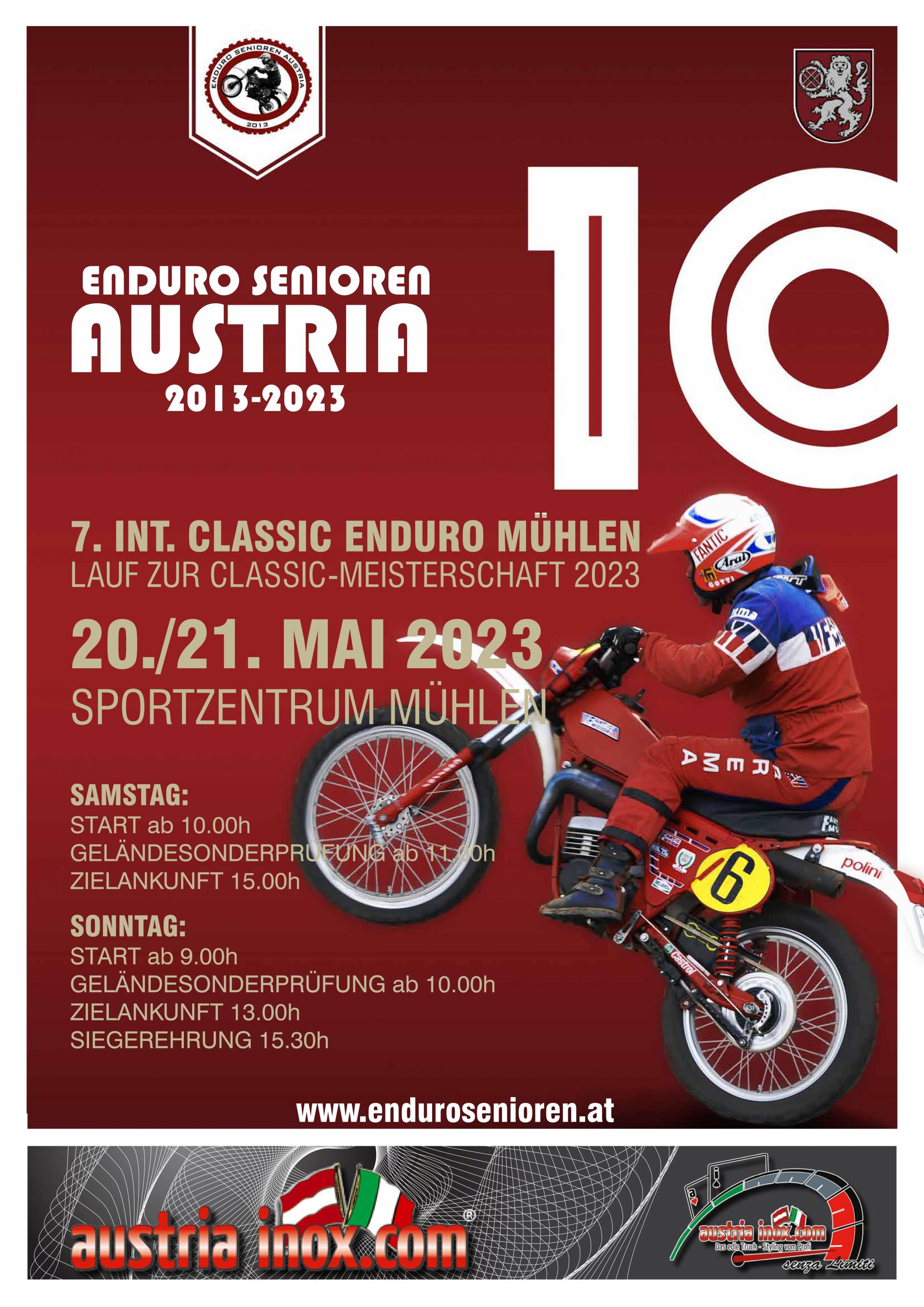 Enduro Senioren Austria - Anmeldung für 7. Int. Classic Enduro Mühlen 