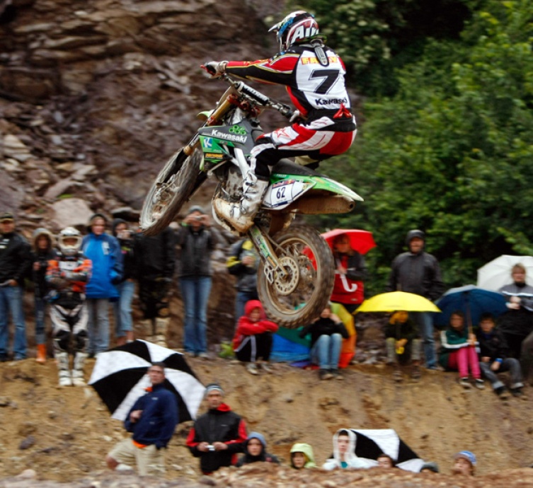 Austrian Motocrosser Seppi Fally pleased the crowd with amazing jumps