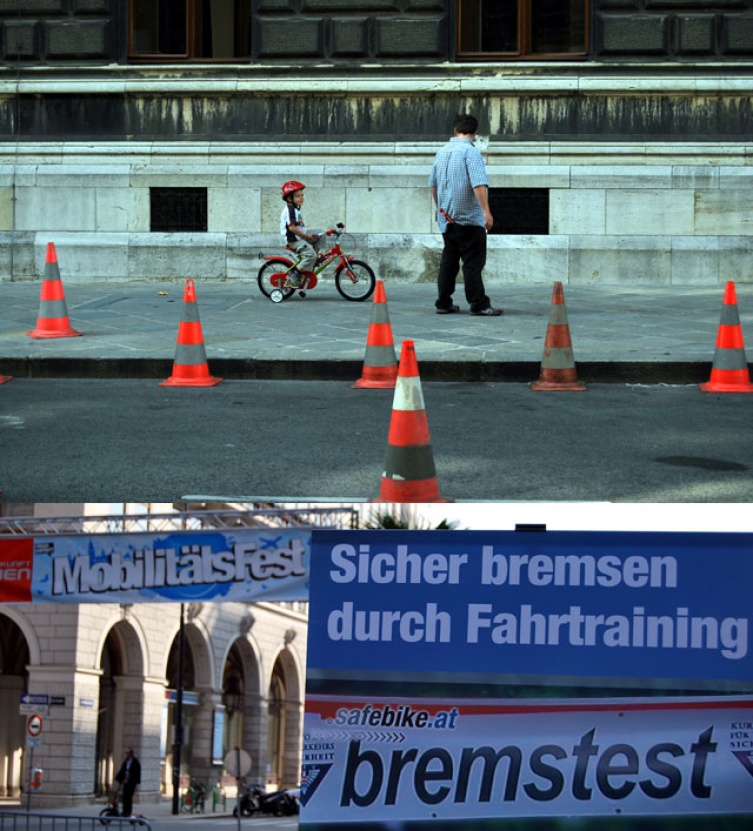 Jung übt sich im einspurigen Verkehr zu bestehen