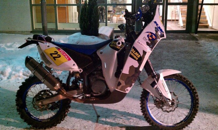 Die Husaberg FE 450 im Rallye-Trimm