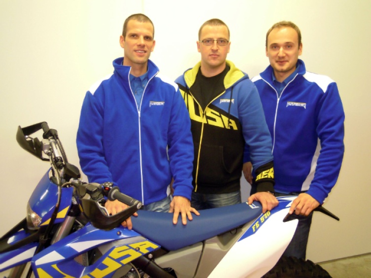 Rudi Pöschl, Rudi Rameis und Chris Schipper (Husaberg Österreich)