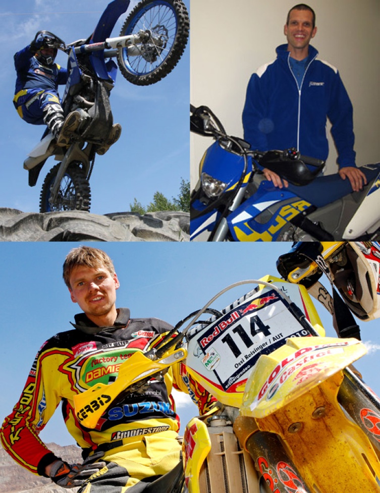 The homegrown gunners: Erich Brandauer (Husaberg), Rudi Pöschl (Husaberg) and Ossi Reisinger (Suzuki)