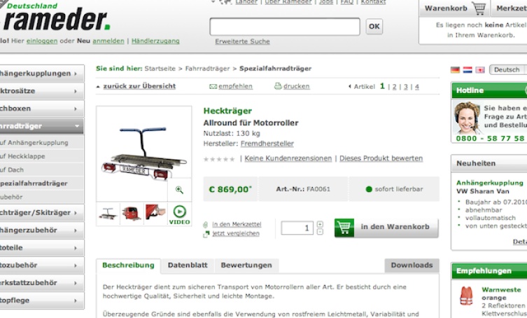 Auf der Page nicht leicht zu finden: Motorroller in  Suche eingeben dann klappts