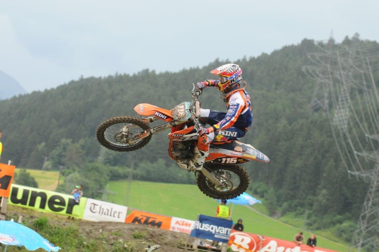 MSC Rietz Lokalmatador Manuel Perkhofer fuhr sein stärkstes MX 2 ÖM Rennen. Der Kini KTM Junior Pro Team Pilot wurde sensationell Tages-Zweiter! (Foto: Heti/supercross.at)