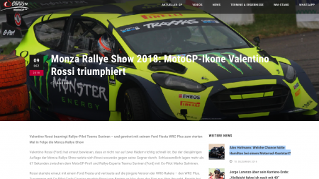 Monza Rallye Show 2018: MotoGP-Ikone Valentino Rossi triumphiert