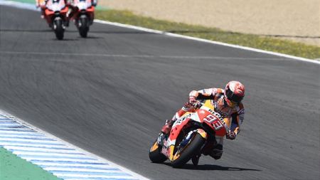Marc Marquez (HONDA) gewinnt mit einem Start Ziel Sieg das MotoGP Race Jerez 2019