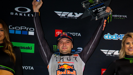 Cooper Webb von Red Bull KTM Factory Racing fuhr am Samstag in Runde 7 der AMA Supercross-Meisterschaft in Tampa, Florida, auf den zweiten Platz.