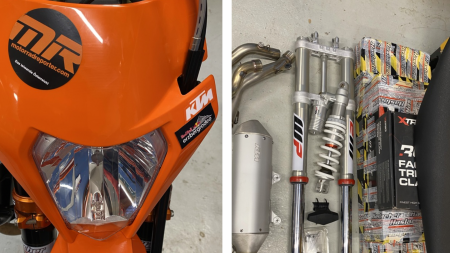Die Zeit im Lockdown wird genützt, um eine KTM 250 EXC-F für Hobby Extreme Enduro Einsätze zu konfigurieren, aber auch um neues Material zu testen.