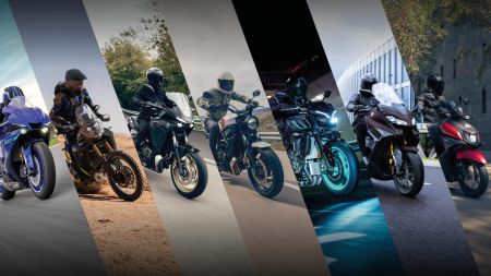 Das Yamaha-Sortiment 2024 bietet eine große Auswahl an Motorrad- und Rollermodellen, darunter in den Kategorien FEEL, RACE und MOVE.