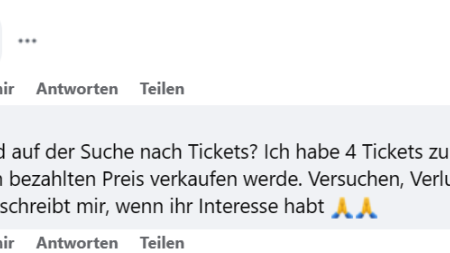 ACHTUNG - auch wenn Tickets heiß begeht sind, ist eine Abklärung unbedingt notwendig!