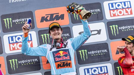 Ausgezeichneter und unangefochtener Erfolg für Lucas Coenen in der MXGP mit der KTM 450 SX-F in der Schweiz. 