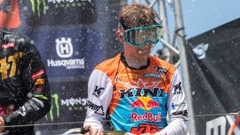 Rene Hofer vom KTM Junior Team holte seine erste EMX250-Podiumstrophäe nach zwei Top-3-Ergebnissen mit seiner 250 SX-F in Orlyonok beim Grand Prix von Russland in der vierten Runde der Europameisterschaft 2019.