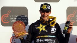 Arminas Jasikonis vom Rockstar Energy Husqvarna Factory Racing hat Grund für Jubel.