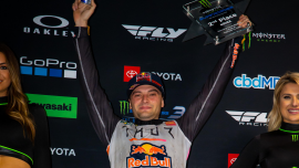 Cooper Webb von Red Bull KTM Factory Racing fuhr am Samstag in Runde 7 der AMA Supercross-Meisterschaft in Tampa, Florida, auf den zweiten Platz.