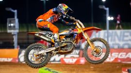 Die Teamkollegen Cooper Webb und Marvin Musquin kamen in der 14. Runde der AMA Supercross Meisterschaft auf dem Atlanta Motor Speedway auf die Plätze sechs und sieben. 