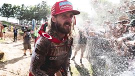 Justin Barcia von Troy Lee Designs/Red Bull/GASGAS Factory Racing feierte am Samstag vor einem tosenden Publikum in seiner Heimatstadt beim The Wick 338 National in Massachusetts sein erstes Gesamtpodium der Saison.