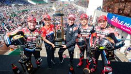 Der amtierende Weltmeister Yoshimura Suzuki Endurance Racing Team Motul fuhr beim Saisonauftakt der 24 Heures Motos EWC in Le Mans, Frankreich, zum Sieg.