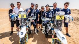 Luciano Benavides von Husqvarna Factory Racing hat bei der 2023 Abu Dhabi Desert Challenge den zweiten Platz belegt.