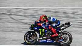 Die Monster Energy Yamaha MotoGP-Piloten Fabio Quartararo und Franco Morbidelli mussten beim heißen und langen Motorrad Grand Prix von Österreich MotoGP Rennen schwitzen.
