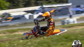 Christoph Steiner #281 fuhr vergangenes Wochenende sein Debüt Rennen der österreichischen Supermoto Meisterschaft in der Klasse S3 im PS Racing Center Greinbach. 