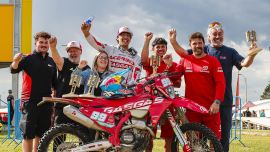 Andrea Verona von GASGAS Factory Racing holte sich mit dem Sieg am ersten Tag in Bacau, Rumänien, seinen ersten EnduroGP-Klassensieg der Saison 2024.