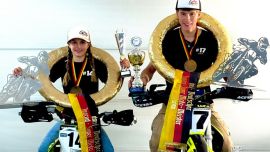 Großer Erfolg für zwei junge Motosport-Talente aus Gaißau: Luca Schnaitmann (85ccm-Klasse) und seine Schwester Selina Schnaitmann (65ccm-KLasse) sicherten sich am vergangenen Wochenende jeweils den Jahres Meistertitel in ihrer Klasse im Supermoto.