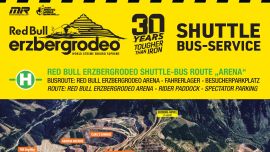 Beim Red Bull Erzbergrodeo 2026 sorgt ein großzügig ausgebauter Shuttle-Bus-Service für eine komfortable Verbindung zwischen den wichtigsten Veranstaltungsbereichen. 