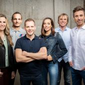 Eve Scheer, Alex Hofmann, Stefan Bradl, Andrea Schlager, Gustl Auinger und Christian Brugger