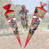 Bisher hat man vergeblich nach Schultüten im Motocross - Design gesucht. Nestler bietet ab sofort die coole Schultüte mit passendem Schulheft an!