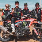 Monster Energy Honda Team-Pilot Ricky Brabec siegt bei der Sonora-Rallye zum dritten Mal.