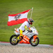 Meister Leo Rammerstorfer (16 Jahre, Feldkirchen/Oberösterreich), KTM Braumandl: Ich wusste, dass ich eine gute Pace hab‘, aber im Regen sicher nicht der Schnellste bin....