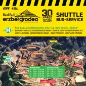 Beim Red Bull Erzbergrodeo 2026 sorgt ein großzügig ausgebauter Shuttle-Bus-Service für eine komfortable Verbindung zwischen den wichtigsten Veranstaltungsbereichen. 