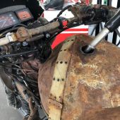 Ein Motorrad das nicht rastet um zu rosten 